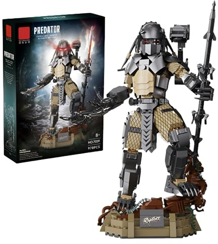 Alien Warrior Bausteine Bausatz für Erwachsene, Predator Actionfigur Modell | 978 Teile, Xenomorph Horror Bausatz, Halloween Dekoration, Geschenk für Erwachsene und Jugendliche ab 14 Jahren