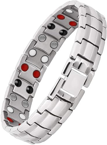 TDEXI Magnetarmband Herren Doppelreihiges Titanarmband Ultra-Stärke-Magnete mit Einstellwerkzeug und Geschenkbox