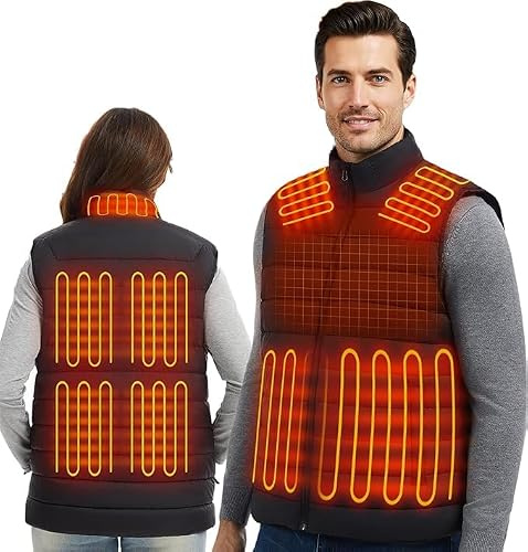 AMZYXH Heated Vest for Men and Women, 16000mAh Rechargeable Heated Jacket Waterproof for Winter Outdoor Work Hunting Camping Hiking Skiing, Gifts for Christmas, Washable
