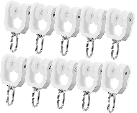 FUTUREORYY 10 Piezas Accesorios para Poleas De Cortina De Rodillo para Riel De Cortina Deslizador De Gancho y Plástico
