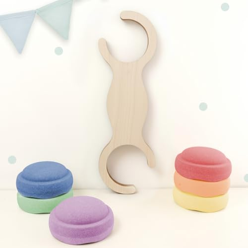 hellomini Abenteuerbrücke für Stapelstein® – personalisierbar mit Namen Gravur – Holz Spielzeug für Kinder – Balancierbrücke für Motorik & Bewegung - Montessori Zubehör