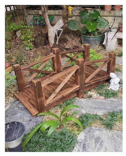 CSYQPDMBDL Holzbrücke mit Geländer, Gartenbrücke aus Holz, Dekorative Teichbrücke mit Seitengeländer, Backyard Farm Creek Fußgängerbrücke