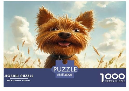 Yorkshire Terrier Jigsaw Puzzles Great Gift for Adults 1000 Piece Challenging Games Home Decoration Dog Jigsaw Puzzle for Adults And Kids 38x26cm/1000pcs
