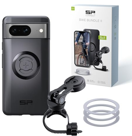 SP CONNECT Bike Bundle II | SPC+ | kompatibel med Google Pixel 8 | Mobiltelefonhållare för cykelstyre | Mountainbike vägcykel mobiltelefonhållare