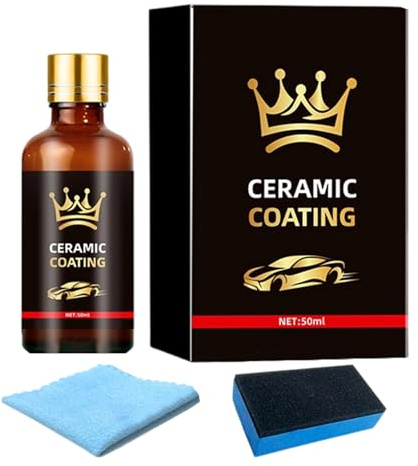Keramikbeschichtung, 50 ml, kratzfest, lange Lebensdauer, für Fahrzeuge – Schutz-Set für Fenster und Autolack, Pflegeschutz für LKW, Wohnwagen, Felgen, Glasfarbe