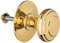 Amig - Pomello mod. 15 Ottone massiccio dorato intagliato con finitura lucida per porte esterne di ingresso | Diametro maniglia Ø70 mm · Altezza 77 mm | Include vite e dado di fissaggio