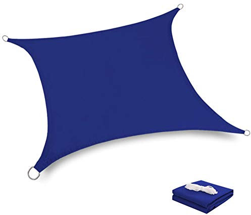 HotYou Sonnensegel UV Schutz Garten Terrasse Camping Sonnenschutz Windschutz Schattenspender,Rechteckig, Blau,3 * 4 M