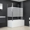 Festnight Bath Enclosure 120x68x130 cm Tempered Glass Stripe
