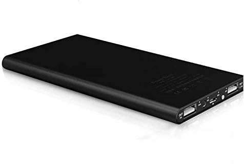 Batterie Externe Plate pour IPHONE SE 2020 Smartphone Tablette Chargeur Universel Power Bank 6000mAh 2 Port USB (Noir)