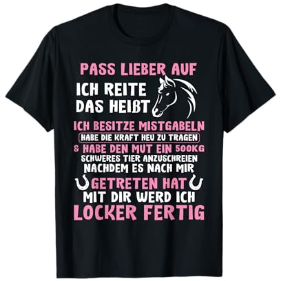 Lustiger Pferde Spruch für Reiterinnen Halbarm T-Shirt