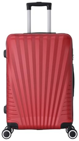 TROLLEY ADC - Valise Moyenne Soute 65x41x26 cm - Rigide, Légère 3 Kg - 65 litres - 4 Doubles Roues Silencieuses - Maniable, Pratique et Étanche - Collection Elegance - Bordeaux