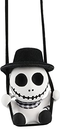 OOTSR Squelette oscillant à suspendre pour voiture - Accessoires mignons à suspendre pour intérieur de voiture - Pendentif de rétroviseur - Accessoires de décoration automobile - Ornements artisanaux