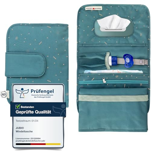 Jubi® Kleine Windeltasche mit Wickelunterlage für Baby, Petrol
