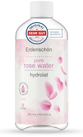Rosenwasser TestSieger 2026 & DERMATEST Urteil Sehr gut! Rosa Damascena Gesichtswasser ohne Chemie daher auch Trinkbar, Kochen & zum Backen Geeignet, ohne Zusatzstoffe (500ml)