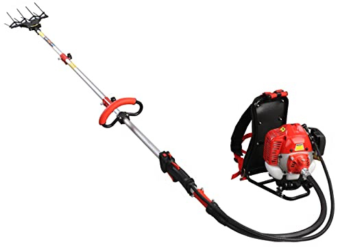 Powertec Pro Vareador de Aceitunas Gasolina con Mochila y Caña Partida, Motor 2 Tiempos 52cc, 3 CV, Varillas de Fibra de Carbono