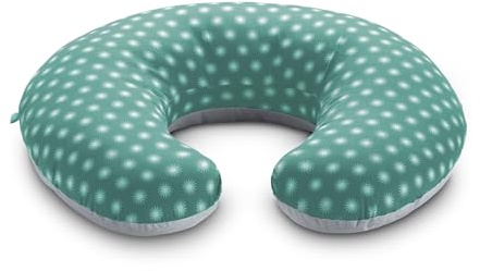 Koala Babycare Cuscino Allattamento Neonato Comodo e Adatto a Tutte le Taglie – Ciambella Allattamento Neonato 0-12 Mesi con 5 Usi Diversi (Verde-Bianco Stelle)