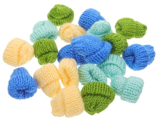 HOMSFOU 60 Stück Mini-Puppen Miniatur-Puppen atur-Dekoration -Geburtstagshüte Party-Weindeckel -Strickmützen -Mütze -Strickmütze Häkelmütze Schmuck