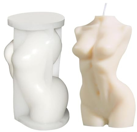 MaoNativey Moule Bougie Corps, Moule à Bougie en Forme de Corps Humain, Forme de Bougie en Silicone 3D,Bricolage Faisant de L'Artisanat Décorative pour Bougies Gâteaux Fait à La Main