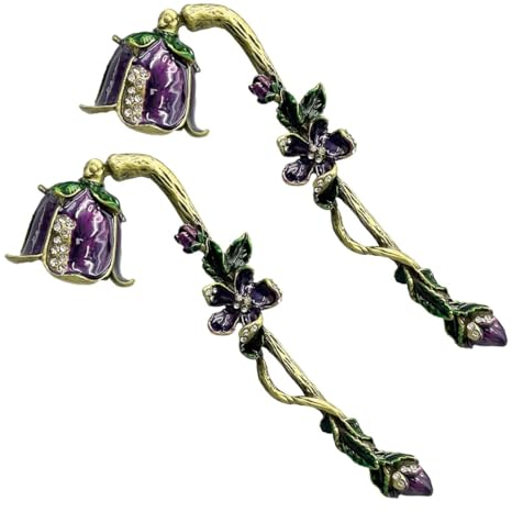 BLUVLY 2 Stück Kerzenlöscher Im Vintage-Stil, Blumen-Kerzenlöscher, Kerzenlöscher, Aromatherapie-Kerzenwerkzeug-Abdeckung, Kerzenhalter for Den Haushalt, 16cm×5cm×4cm