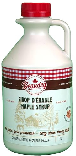 Sirop d'érable en cruchon de 1 litre - Trés foncé - Direct producteur - 100% pur du Canada - Les Trésors d'érable