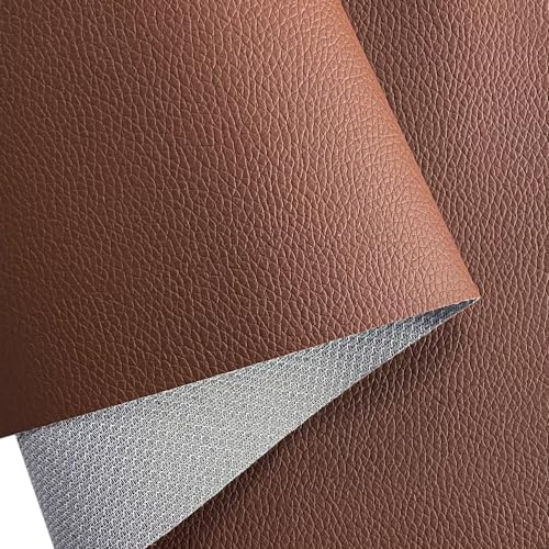 XHT Hochwertiges Kunstleder Meterware, Lederimitat, Wasserdicht, Nähen, Reparatur, Premium Lederstoff (Braun-40 x 160cm)
