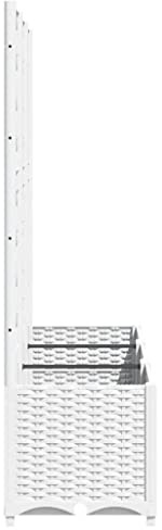 Kavolet Pflanzkübel mit Rankgitter Weiß 120x40x136 cm Spalier mit Pflanzkasten aus PP, Blumenkübel Pflanzkasten Blumentopf Blumenkasten Rankhilfe Gartenspalier für Garten, Terrasse und Balkon