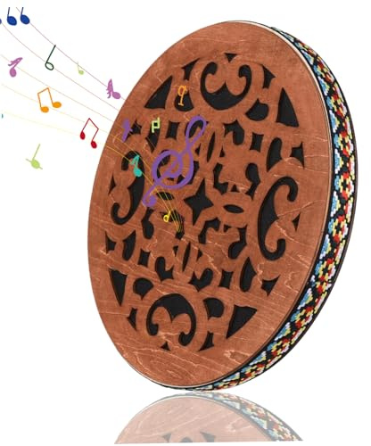 Ocean Drum Wave Perle Drum Ocean Drum 12 Zoll Holz Handtrommel Ethnische Percussion Instrument Onomatopoeieic Music Entspannungsregen Regen Drum für Performance -Begleitung