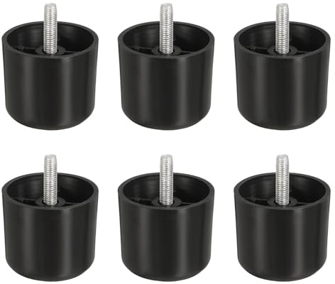 sourcing map 6 Pcs M8 x 2 x 2.2 Inch Furniture Legs, Plastic Sofa Couch Legs Tapered Replacement Legs Tapered Feet for Chair Sofa Dresser Cabinets Bed, Black