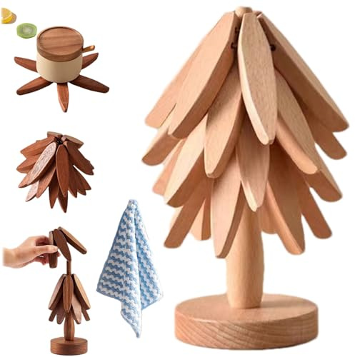 Tree Coasters, Untersetzer Baum, Untersetzer Holz Baum, Wooden Tree Coasters, HöLzerne Baumuntersetzer, Autumn-Inspired Tree-Shaped Wooden Coasters, Solid Wooden Tree Coasters (A)