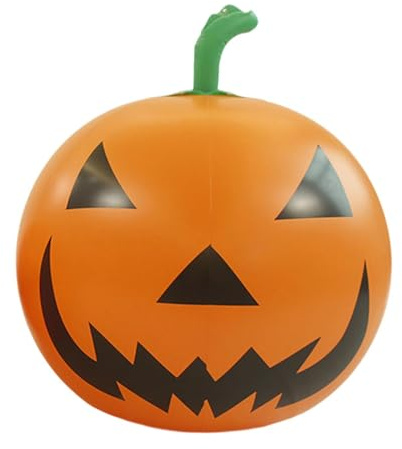 perfk Aufblasbarer Kürbisball, Halloween-Kürbis-Dekoration, Kürbis-Requisite orange, süß für Rasen, Erntedankfest, Hof, Zuhause, 60x75cm