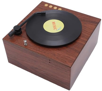 Gugxiom Altoparlante Vintage, Altoparlante a Forma di Fonografo Lettore Radio BT retrò per Bassi Bassi per Ufficio Domestico, 1200 MAh