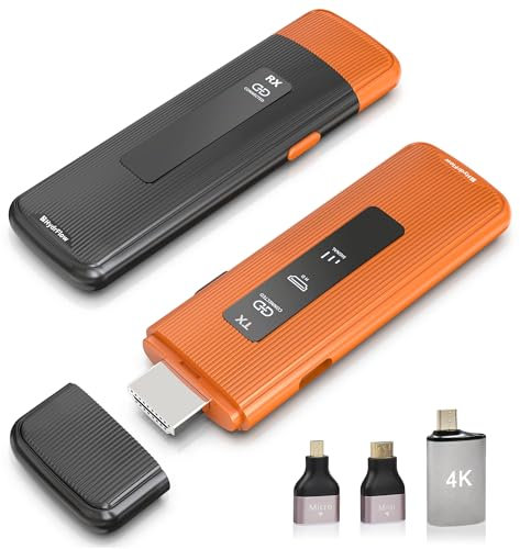 2025 Upgrade Wireless HDMI Transmitter and Receiver 4K Decode 1080P, 2.4G/5G Wireless HDMI, 164Ft/50M Plug&Play, for Streaming Video and Audio to Monitor from PC/PS5/Mac/iPad/iPhone Pro Max