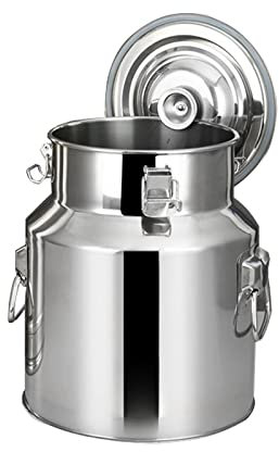 CYJAZNHH Airtight Milk Can Bucket, Airtight Stainless Steel Milk Can - 5L/9L/14L Milk Storage Bucket Wine Pail Oil Barral Storage Canister Transport Can Home Brewing Supplies(5L)