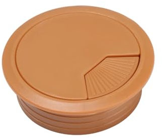 YGLONG Cable Hole Cover 60/80mm Desk Table Plastic Cable Hole Cover PC Computer Desk Round Wire Tidy Grommet Cable Organizer(Light brown,60mm)