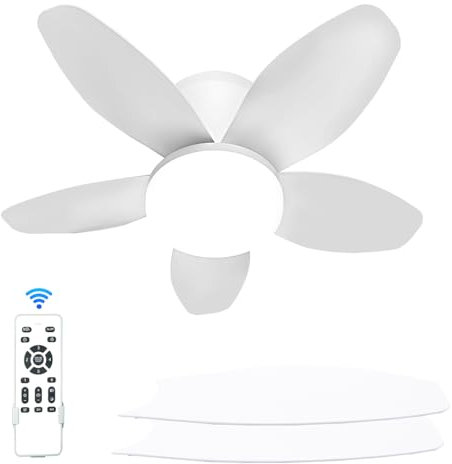 MENQANG Moderno ventilatore da soffitto a 5 pale con illuminazione a LED e telecomando - Controllo luce regolabile + ventilatore silenzioso per soggiorno, camera da letto, cucina, lampada da soffitto