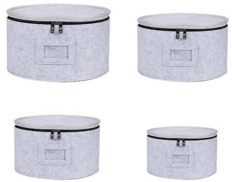 IOIUSKKU Bandeja de porcelana, caja de almacenamiento a prueba de polvo, vajilla con estilo, bandeja de porcelana, cubo de almacenamiento antigolpes, cubo de almacenamiento de fieltro