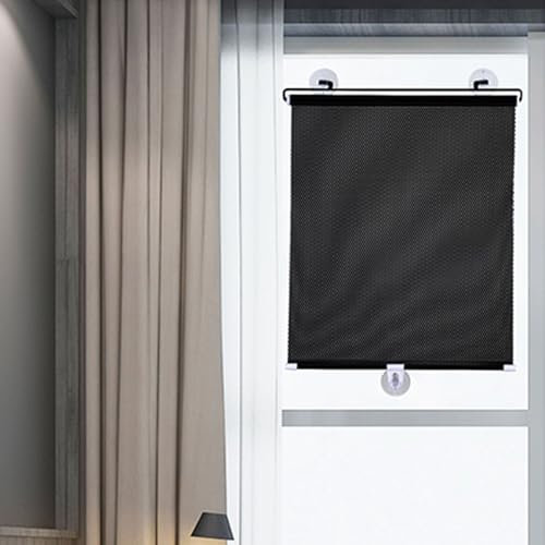Tenda parasole a rullo con protezione UV, senza trapano, a ventosa, regolabile, portatile, per finestre da tetto, facile da installare, per casa e ufficio