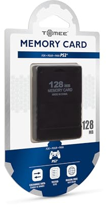 Carte mémoire PS2 128 Mo pour Sony Playstation 2 - Stockage de Jeu Haute Vitesse 2043 Blocs - Compatible avec Tous Les modèles PS2 - Durable - Plug & Play - Noir