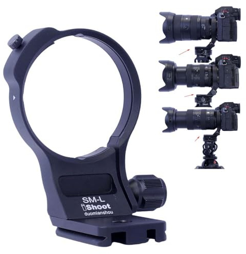 iShoot Lens Collar Tripod Mount Ring Compatible with Sigma 28-45mm F1.8 DG DN Art, 28-105mm F2.8 DG DN Art & 24-70mm F2.8 DG DN II Art L-Mount, Quick Release Plate Bracket Support Arca-swiss Fit Clamp
