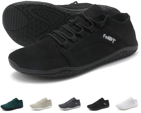 Wizshoe Barfuss Schuhe Damen Herren Barfuß Sneaker Barfußschuhe Turnschuhe Sommer Barfussschuhe Leicht Bequem Barefoot Shoes Sport Fitnessschuhe Laufschuhe Traillaufschuhe Walkingschuhe Schwarz 40 EU
