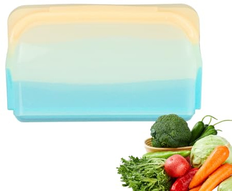 Sacs alimentaires en silicone réutilisables, étanches et réutilisables, adaptés au congélateur, récipients étanches transparents anti-fuite pour collations, sandwichs, viandes, marinades, collations