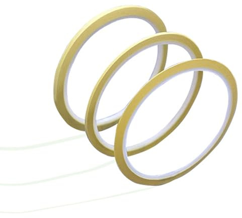 TTETTZ Rubans de masquage à lignes fines pour courbes, forte adhérence, peinture de modèles, amateur, longueur 15 m, bricolage pratique, 1 mm, 2 mm, 3 mm