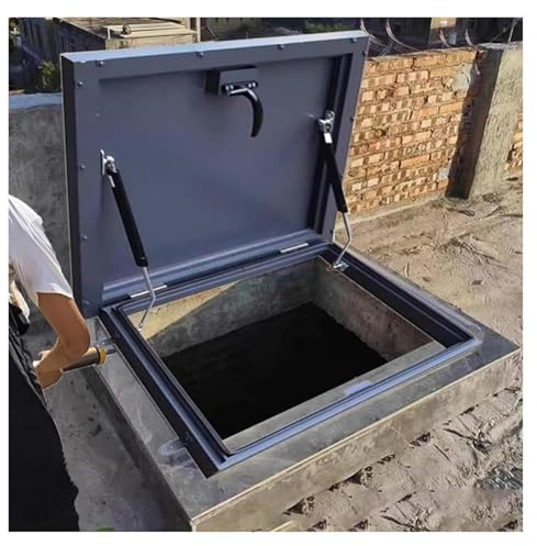 Skylights Roof Windows Cellars Exit Cover with Hydraulic Rod Crawl Space Access Door Residential Building Rooftop(75x75cm/2.46x2.46ft)