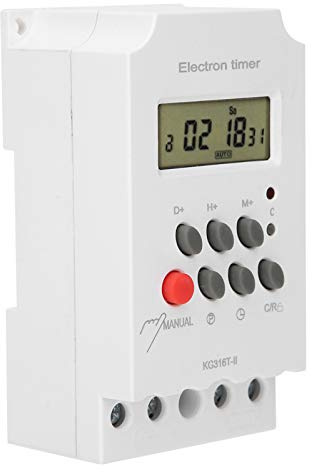 TIKATARER Interruptor de Temporizador Digital, Temporizador Programable, con Aplicaciones Versátiles, de Interruptor de Luz de Pantalla LCD para Electrodomésticos y Equipos Industriales