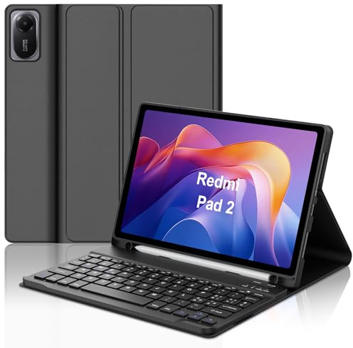 Zoo_huuie Tastiera per Xiaomi Redmi Pad 2 / SE 11, Layout Italiano, Custodia Tastiera slim Bluetooth Wireless Magnetica Rimovibile per Redmi Pad 2 11 Pollici 2025, Nero