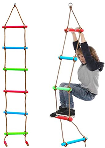 Ausla Scala a Corda per Bambini, Intreccio Multistrato, Design Morbido e Colorato, Allenamento per Arrampicata per Uso Domestico e All'aperto
