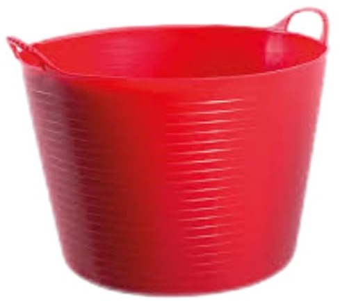 Flexi Tub – Heavy Duty Flexible Bucket, Rubber Bucket & Garden Trug for Gardening, Cleaning, Storage | Multi-Purpose Flexi Tubs Garden Bucket (Red, 26 Ltr)
