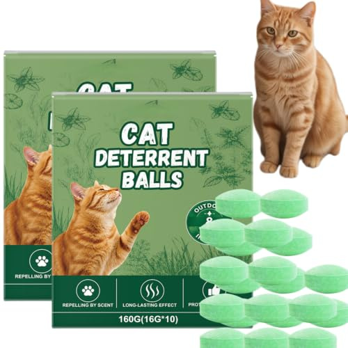 2*10pcs Natural Cat Repellent for Gardens,Extra Strong Cat Deterrent Balls