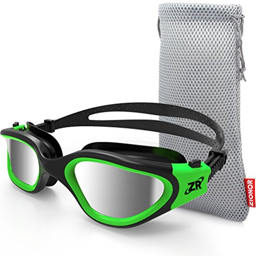 ZIONOR G1 - Gafas de natación polarizadas para unisex y adulto y mujer, anti niebla, 100% anti UV gafas de buceo BlackGreen
