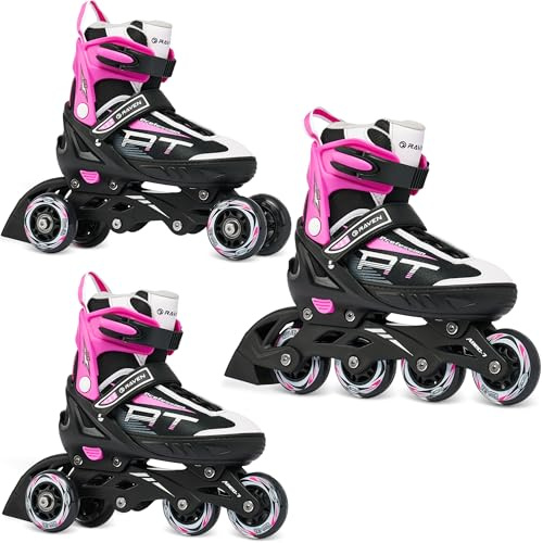 RAVEN Profession 3in1 Inlineskates Triskates Rollschuhe Inliner für Kinder und Erwachsene verstellbar